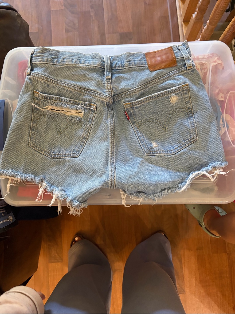 Levi's Light Blue Distressed Cutoff Denim Shorts
